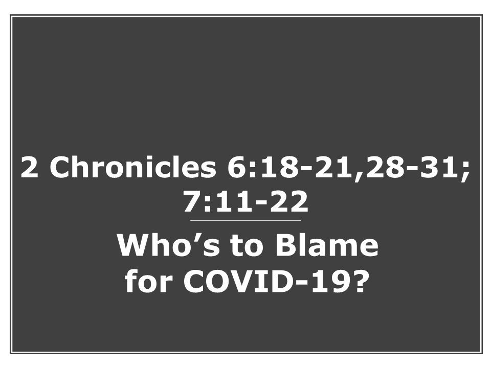 Who’s to Blame for COVID-19?